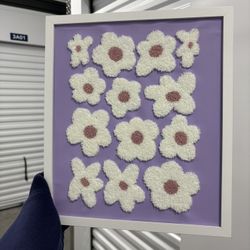 Embroidered Flower Wall Art Frame