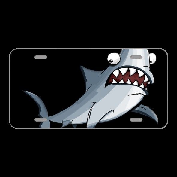 License Plate Novelty Car Front Shark Jaws Fish Animal Marine Life