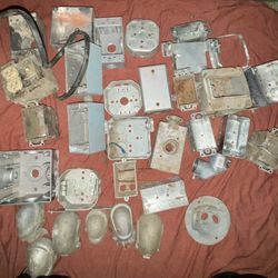 Collection of Electronical Supplies, Conduit Caps, Switches, Back Boxes, 25+