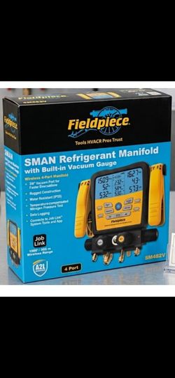 Fieldpiece SMAN482V Refrigerant Manifold with Vacuum Gauge