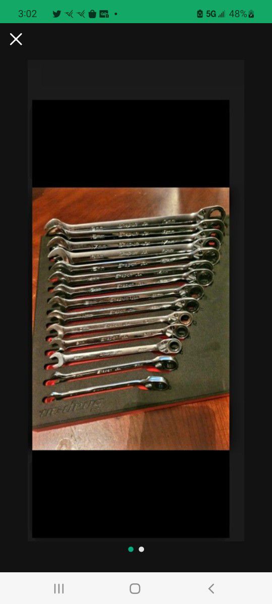 Snap On Tools Ratchet Wrench Set Metric