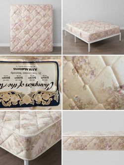 Excellent Condition A&M Full-Size Mattress & Box Spring- "Champion of the Air" - Vintage Floral