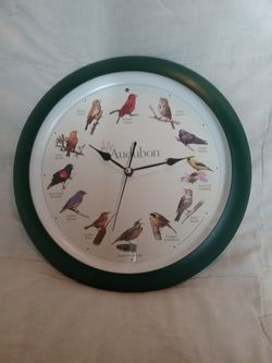 Audubon society wall clock with sound