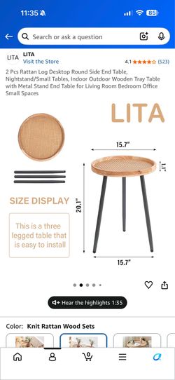 Rattan end tables