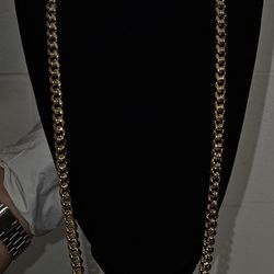 8mm 30" Gold Filled Miami Cuban Box Lock Chain