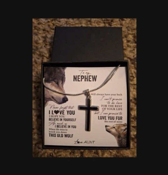 🔥🔥🔥BEAUTIFUL SILVER CROSS FOR YOUR NEPHEW!🔥NEW AND IN BOX🔥🔥