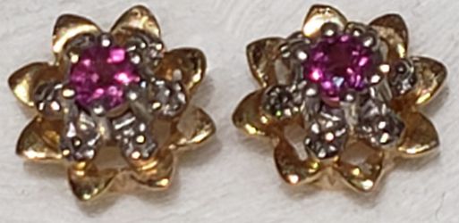 14kt Gold and Diamond Earrings