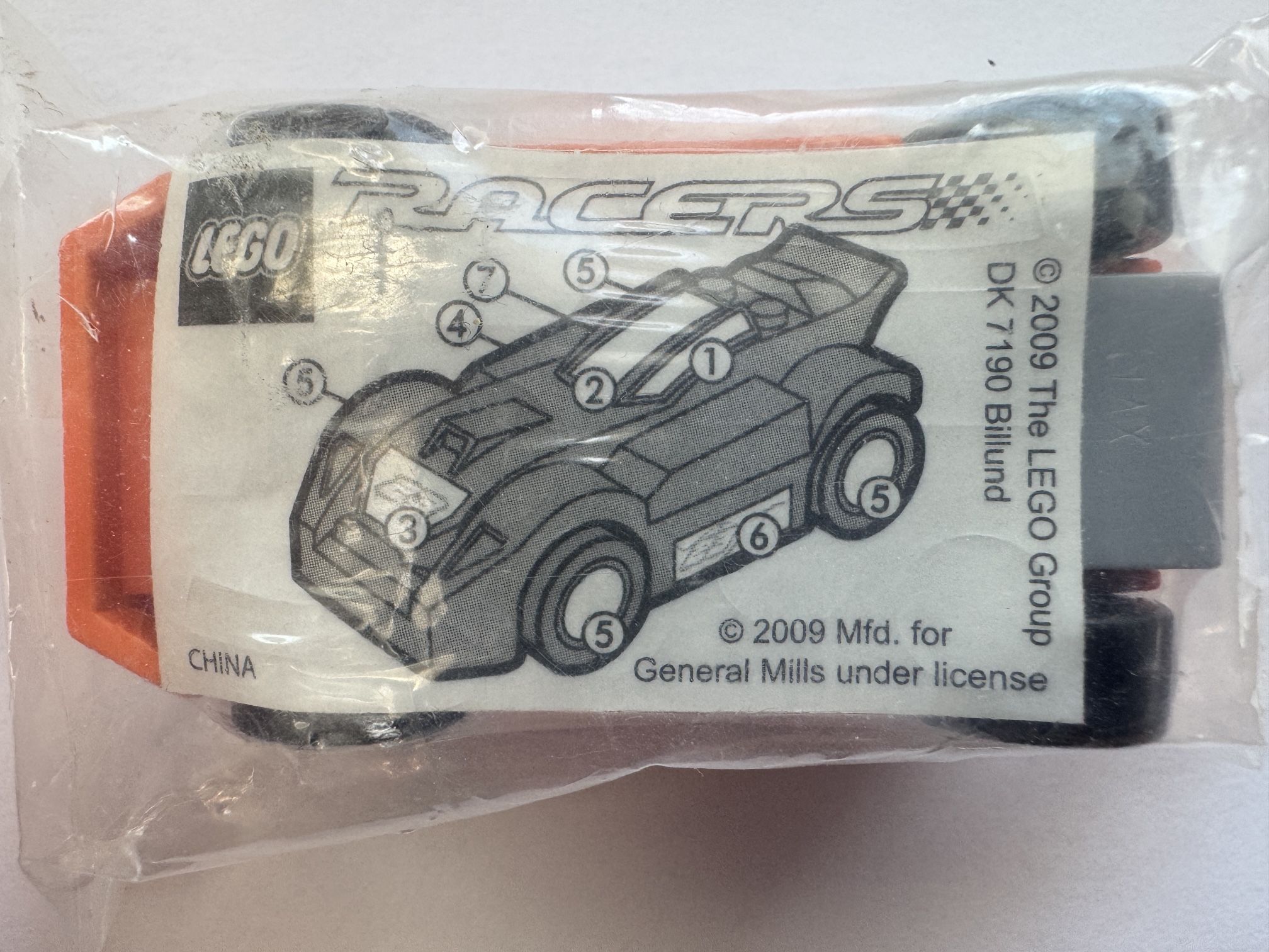 General Mills Racer Car 5 - Orange on Orange on Light Gray - Slick Wheels #23