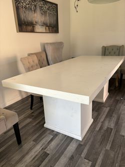 white dining table