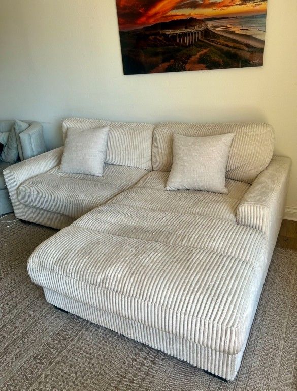 Comfy Corduroy Sectional Couch