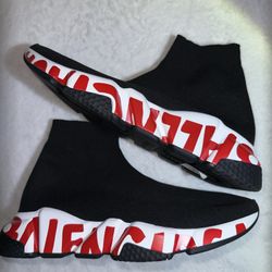BALENCIAGA Women’s Stretch Knit Sock Speed LT Graffiti Sneakers NEW, Size C37 (US Women’s 7)