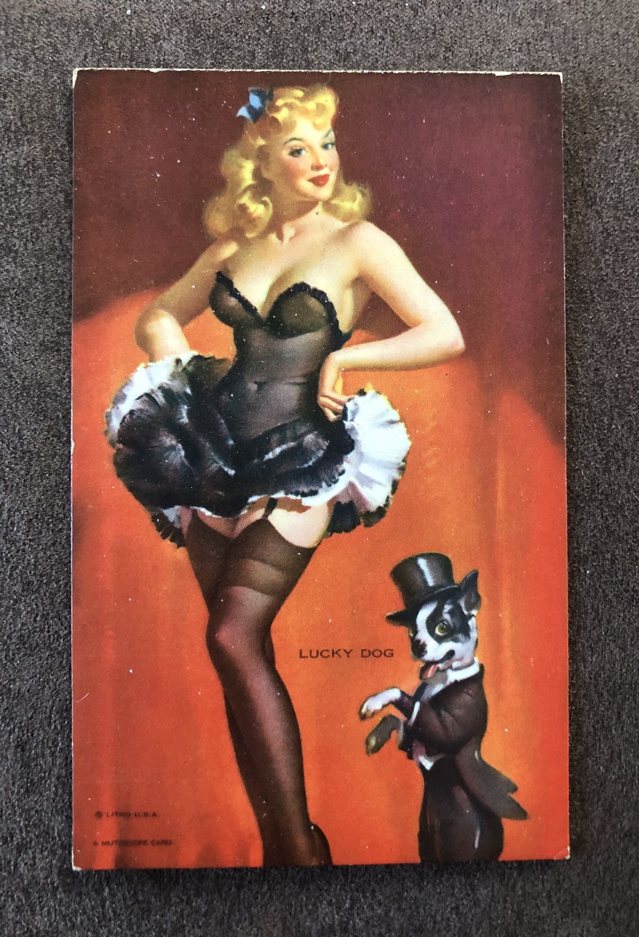 Rare Vintage/Antique Risqué Pin Up Girl 1940s Card/Postcard GC 3.5 x 5.5 USA