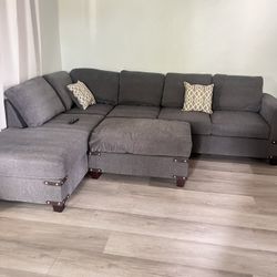 Sofá Seccional Nuevo En Caja Incluye Ottoman
