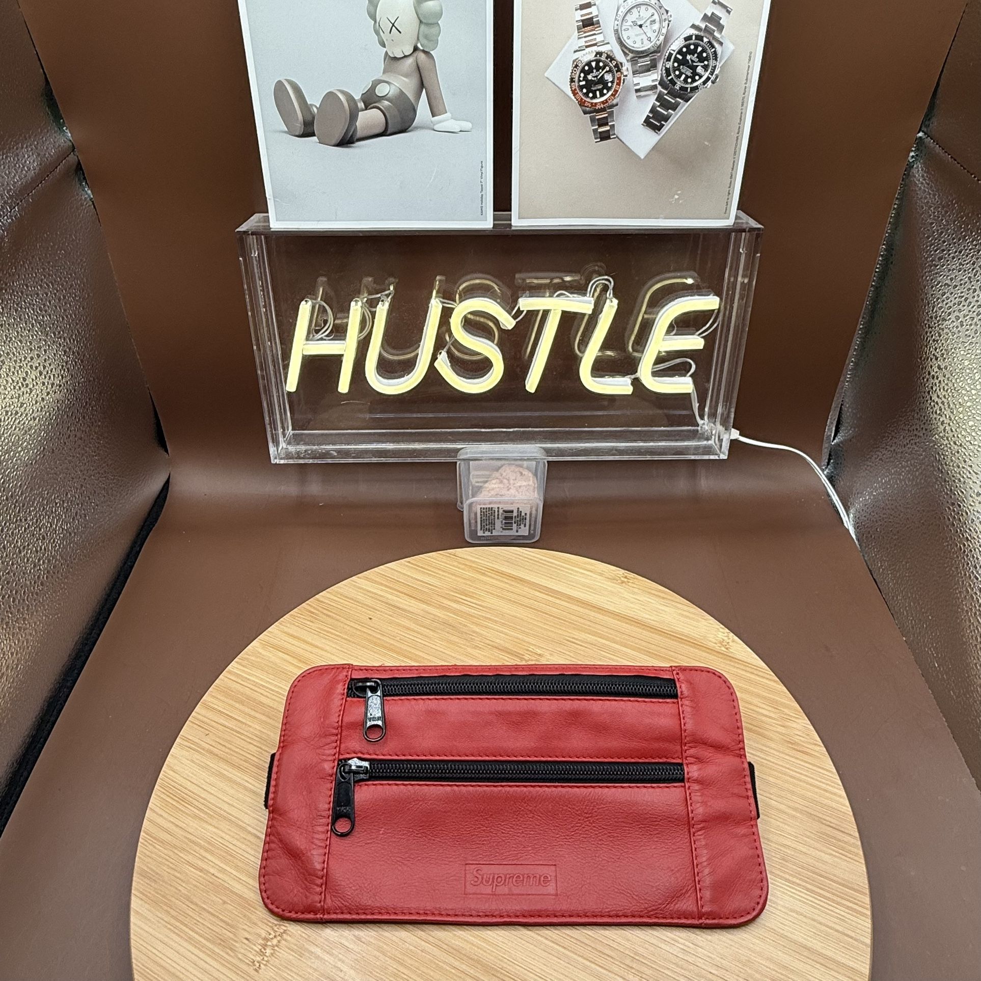 Supreme SS19 Leather Waist Shoulder Bag Red Box logo