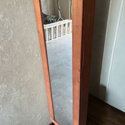 🎊BRAND NEW 🎊 LED Mirror Jewelry Cabinetwoth a damage in the mirror , Tall Lockable Wall or Door Mounted Jewelry Armoire Organizer with Mirror, 2 Dra