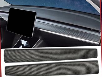 Tesla Model Y Carbon Fiber Style Dash And Door Cover