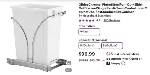 Slide-Out Discreet Single Plastic Trash Can