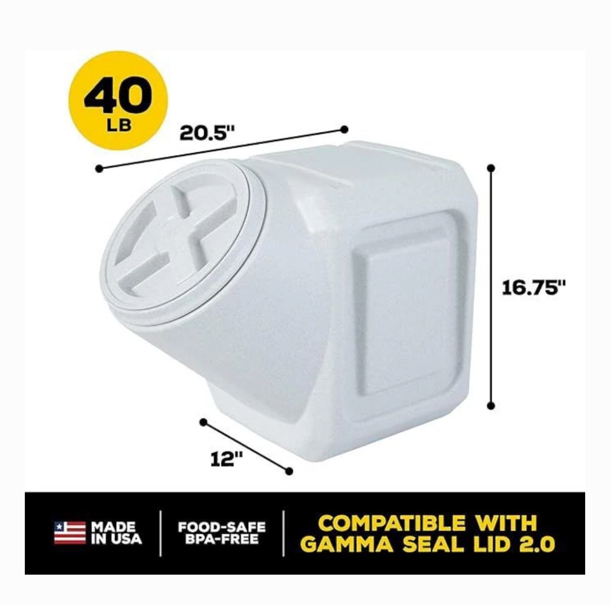 Gamma2 Vittles Vault Stackable Pet Food Storage, 40-lb