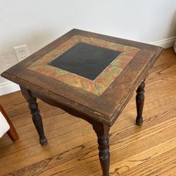 Vintage California Tile Table Rare Antique Wood Accent Side Table 