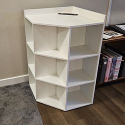 Corner Kids Bookcase Book Shelf With Power Outlets