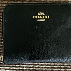 Small Pocket Sized Black Coach Wallet