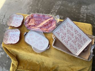 7 Piece Stoneware, China Serving Dish Set