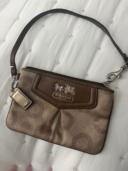 Coach Signature Mini Wristlet Bag