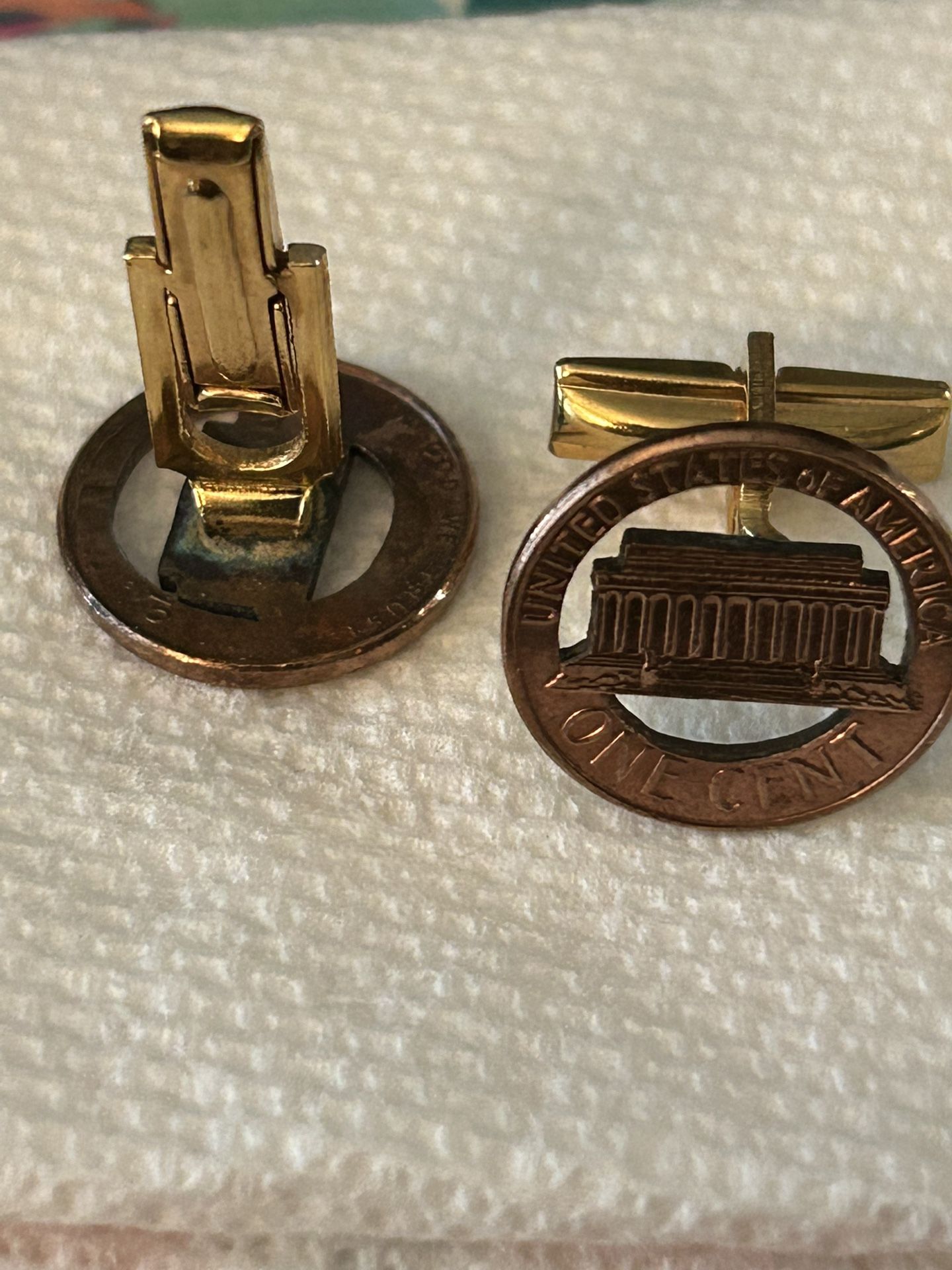 Cuff Links Made From Penny Carve Outs