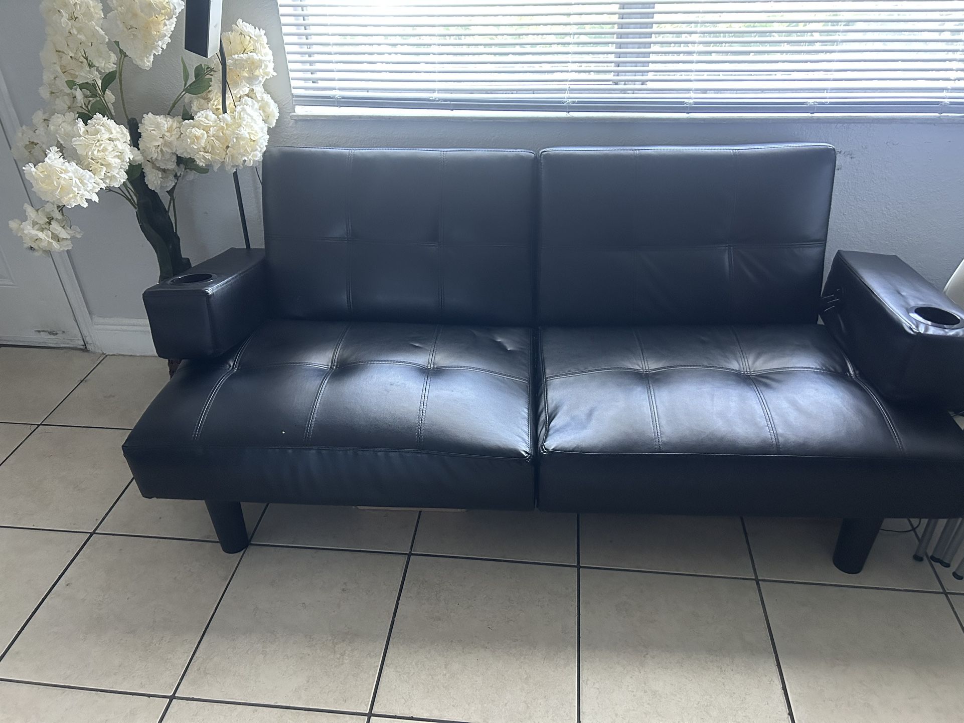 Futon Leather Sofa