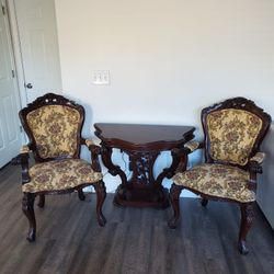 Solid Mahogany Vintage chairs and table Set