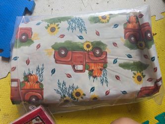 Assorted napkins and table cloth