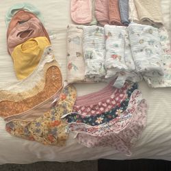 Swaddle Blankets Bibs And Burping Cloth