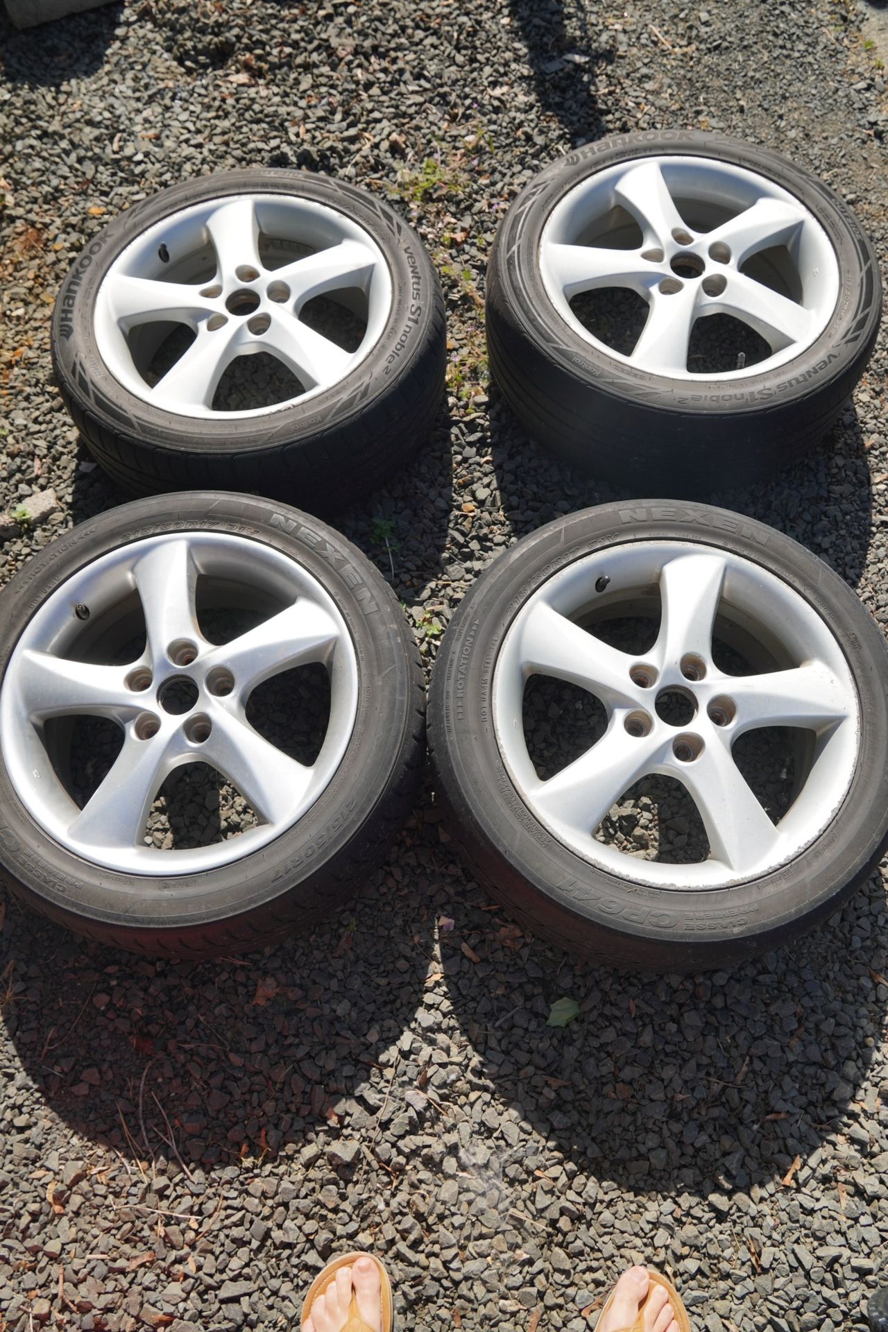 215/50R17 17x7 Rims And Tires Off A 2006 Mazda 6