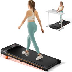 Walking Pad, Under Desk Treadmill with Incline for Home Office 2.5HP Portable Walking Treadmill with 280 Lbs Weight Capacity Walking Machine, Remote C