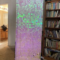 Iridescent Pink Sequence Wall