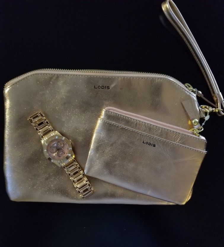 Rose Gold Wristlet and Walet,