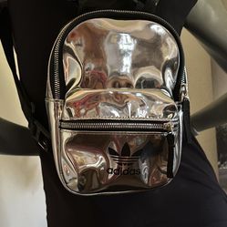 Adidas Silver Metallic Mini Backpack 
