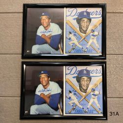 Los Angeles Dodgers player Willie Davis Signed Prints Framed