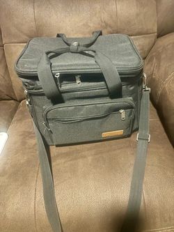 Black Insulated Cooler Bag with Shoulder Strap