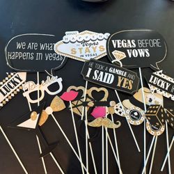  Vegas Bridal Shower Photo Props - Wedding Party
