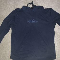 Navy Hollister Long Sleeve Hooded Shirt