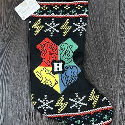 Harry Potter Knit Christmas Stocking Hogwarts Crest New Holiday target 19"
