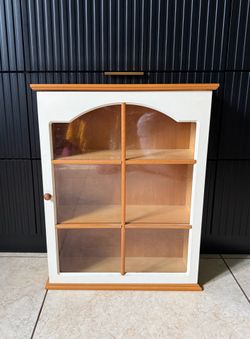 Vintage Wooden Wall-Mounted Display Cabinet -Trinket Display