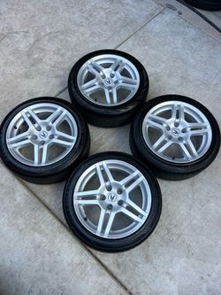 Set of Acura 17in wheels 5x114.3 (5x4.5) Tires 225/45r17 Fit Tl tsx Rsx Ilx Honda civic accord etc