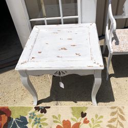 Antique Ivory End Table 