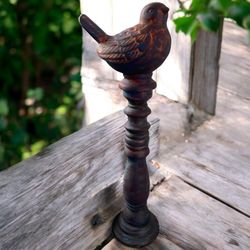 Enhance The Look Of Your Porch Or Home With This One Of A Kind Re-Imagined Bird On Pedestal