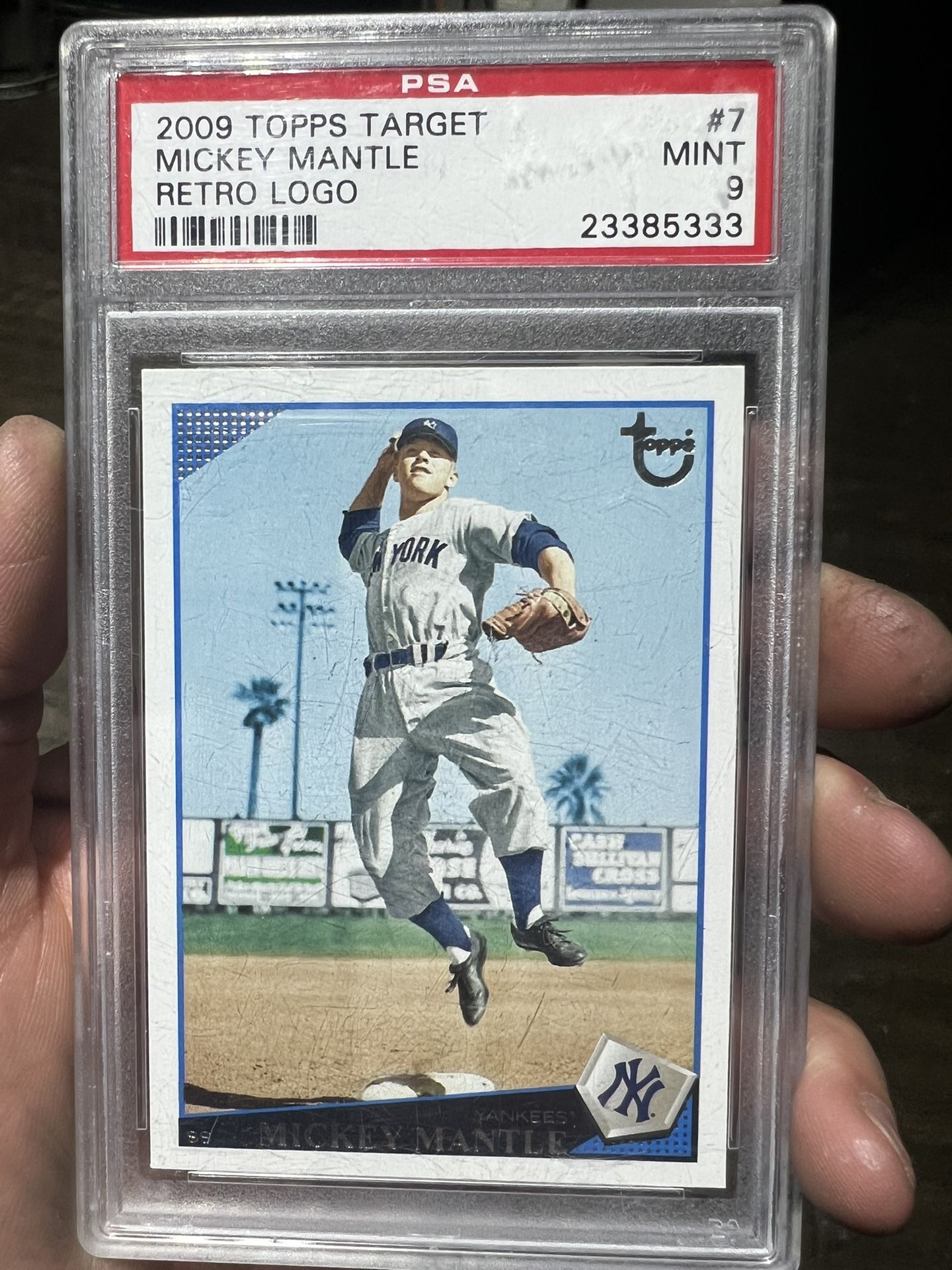 2009 Topps Target Mickey Mantle Retro Logo Mint 9