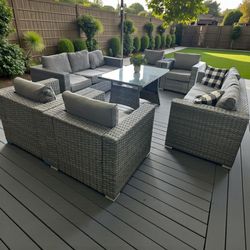 Large Grey Rattan Outdoor Sofa Set, $54 down for finance