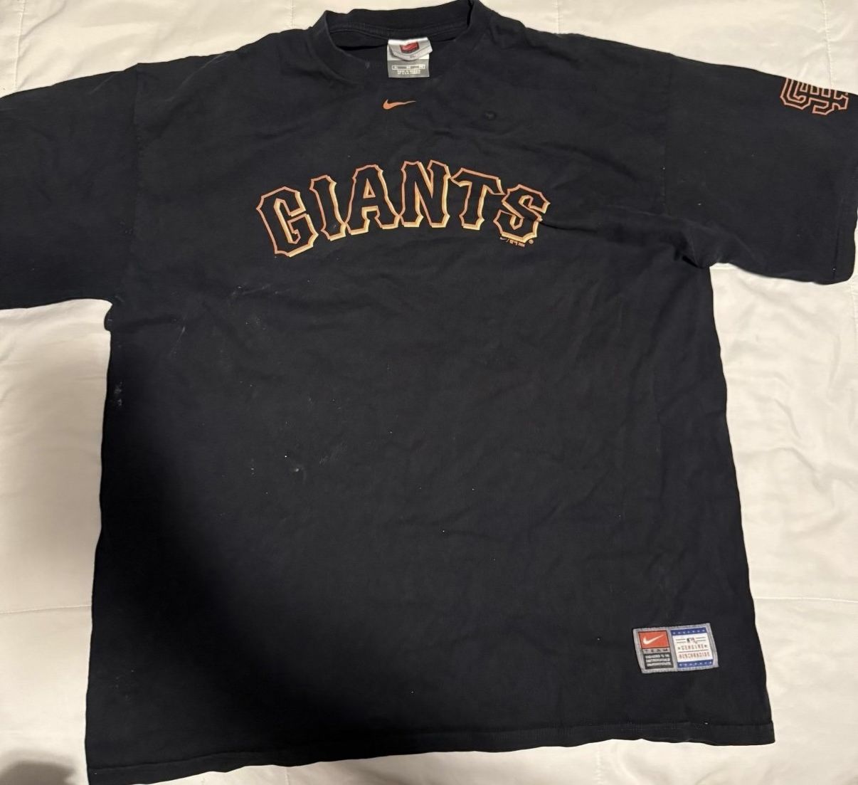 VINTAGE Y2K Nike MLB Genuine San Francisco Giants Black Shirt Adult XL