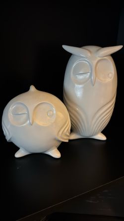 Owl Ornament Pair - Set Of 2 